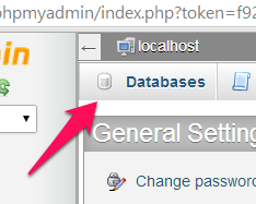phpMyAdmin Databases tab