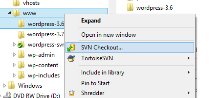 SVN checkout using TortoiseSVN